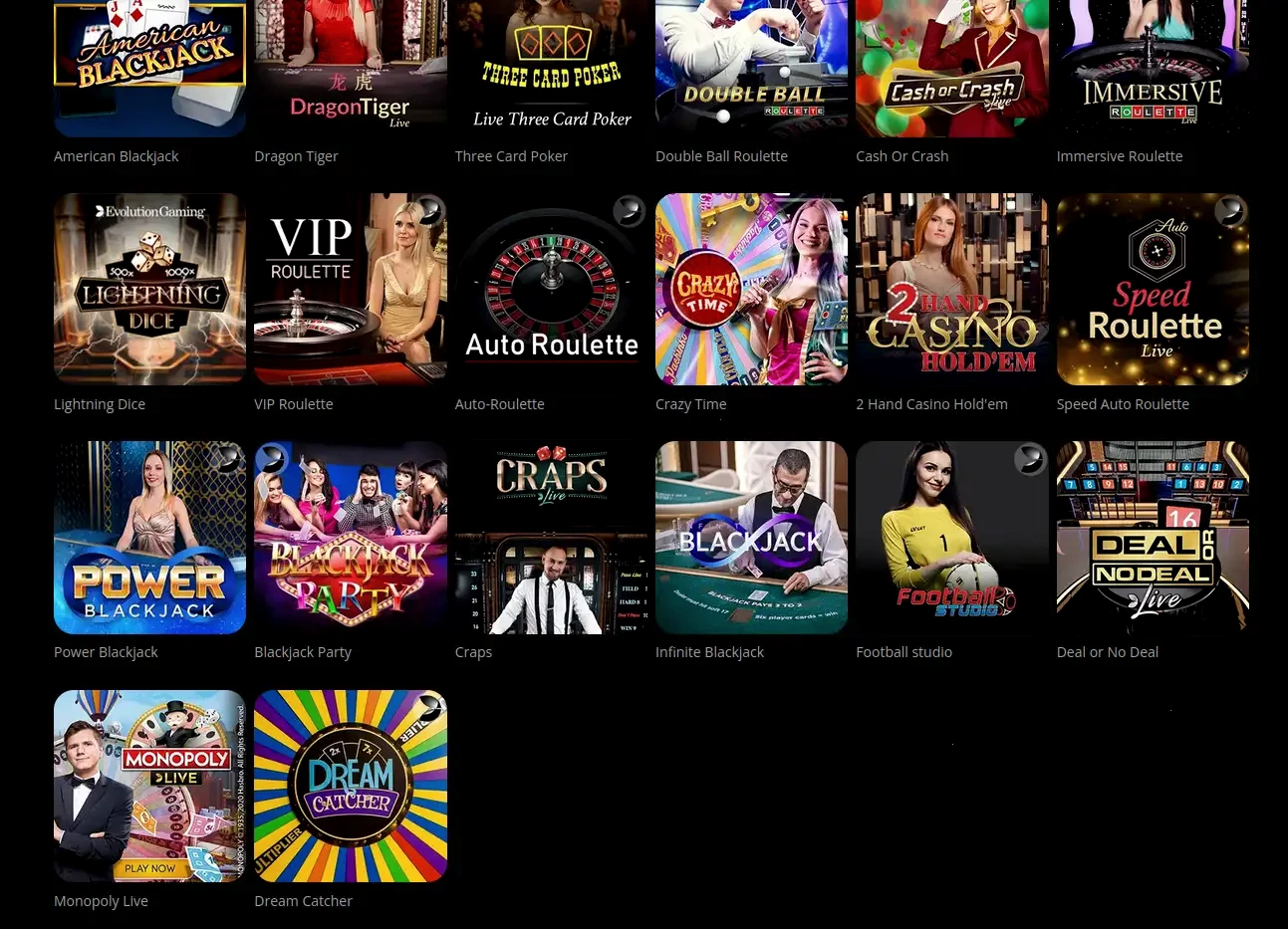 Interface d'accès au compte Trickz casino en ligne