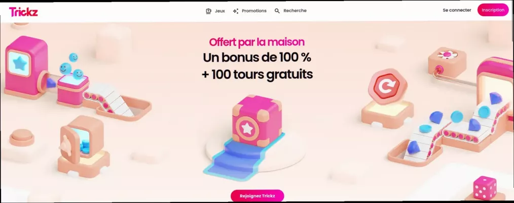 Trickz Casino 1000€ Bonus + 100 Tours Gratuits